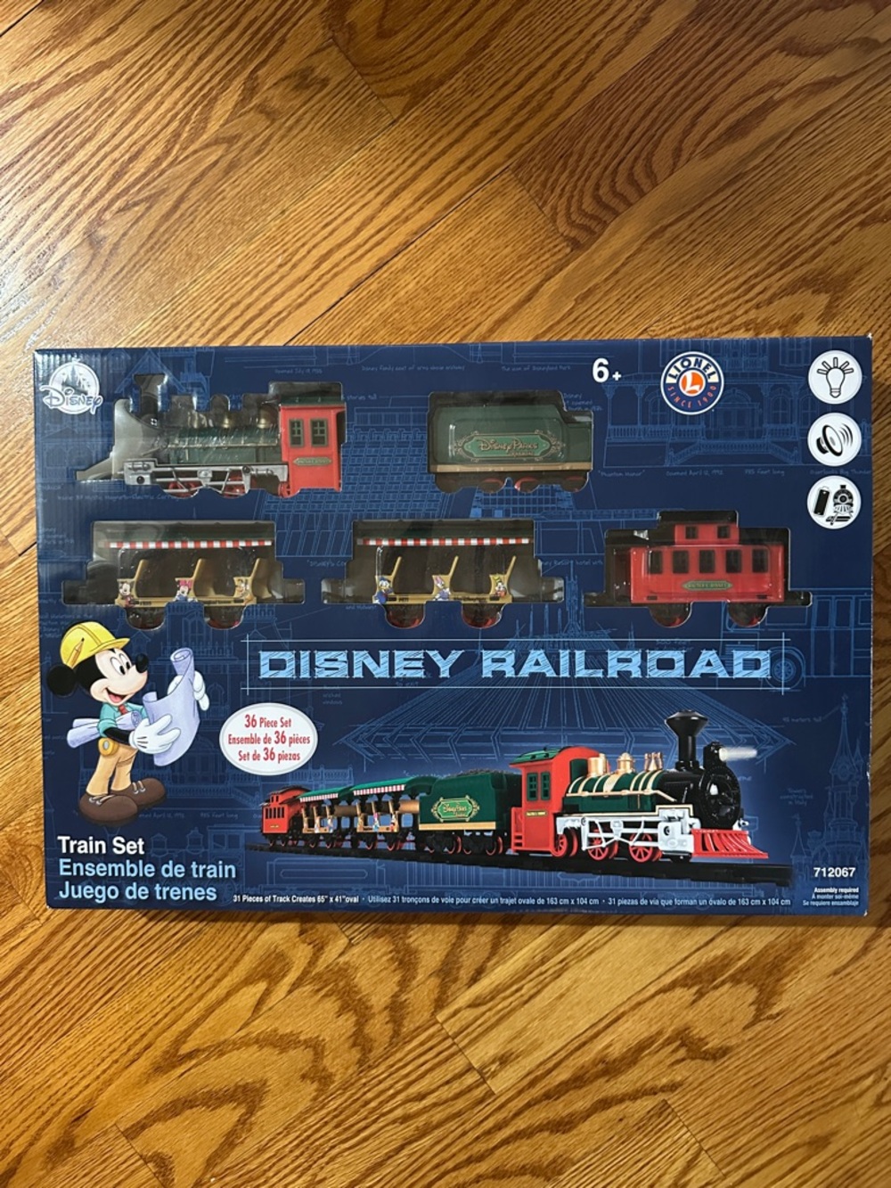 Disney Train Set - Green & Red Engine with Black Accents